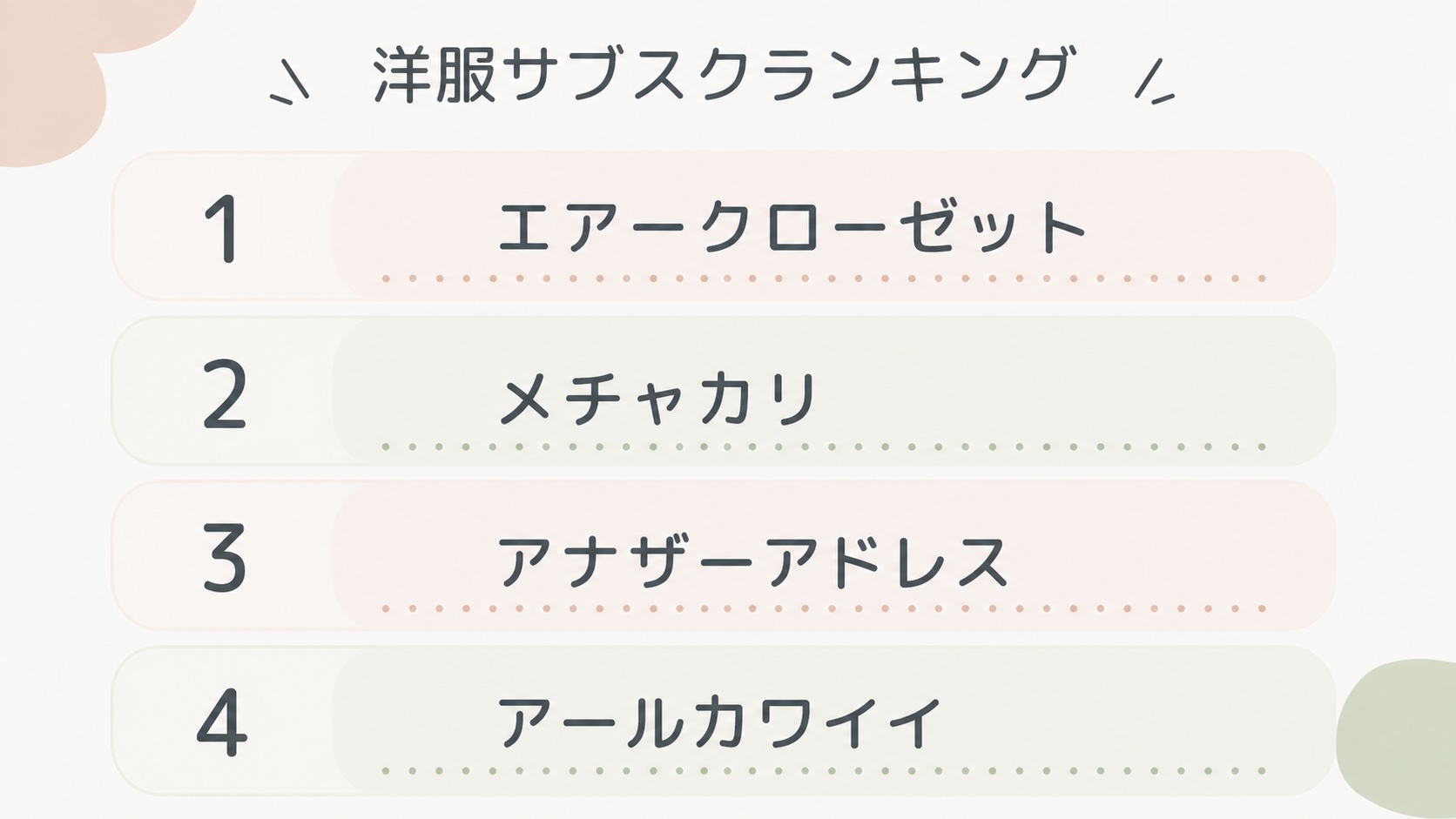 服サブスクランキング